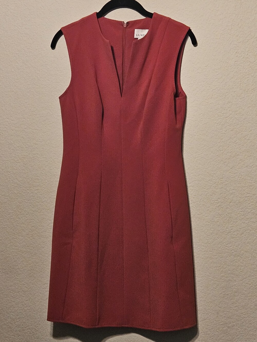 Luxely Fitted Sheath Dress in Deep Orange